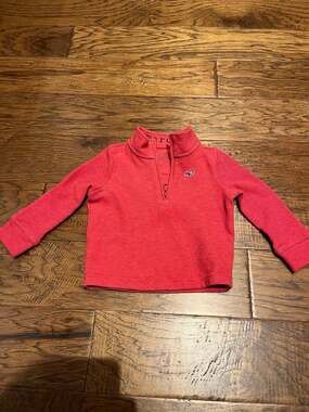 Vineyard Vines Toddler Boys' 2T Red Saltwater Striped Quarter-Zip Pullover